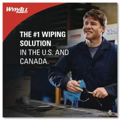 WypAll Power Clean Oil, Grease and Ink Cloths, 1/4 Fold, 12.5 x 12, Blue, 66/Box, 8 Boxes/Carton
