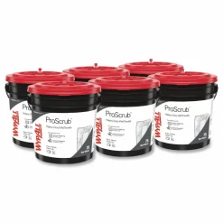 WypAll Power Clean ProScrub Pre-Saturated Wipes, 9.5 x 12, Citrus Scent, Green, 75/Bucket, 6 Buckets/Carton