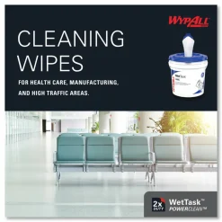 WypAll Power Clean Wipers for Solvents WetTask Customizable Wet Wiping System, Wipers Only, 9 x 15, White, 275/Roll, 2 Rolls/Carton