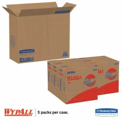 WypAll Power Clean X80 Heavy Duty Cloths, HYDROKNIT, POP-UP Box, 8.34 x 16.8, Red, 76/Box, 5 Box/Carton