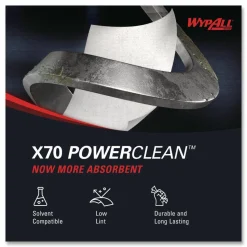 WypAll X70 Cloths, Center-Pull, 9.8 x 12.2, White, 275/Roll, 3 Rolls/Carton