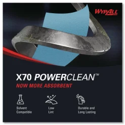 WypAll X70 Cloths, Jumbo Roll, 12.4 x 12.2, Blue, 820/Roll