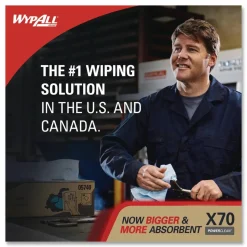 WypAll X70 Cloths, Jumbo Roll, 12.4 x 12.2, Blue, 820/Roll