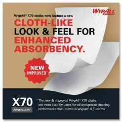 WypAll X70 Cloths, Jumbo Roll, 12.4 x 12.2, Blue, 820/Roll
