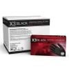 X3 Nitrile PF Gloves, Large, Black, 100 Gloves Per Box