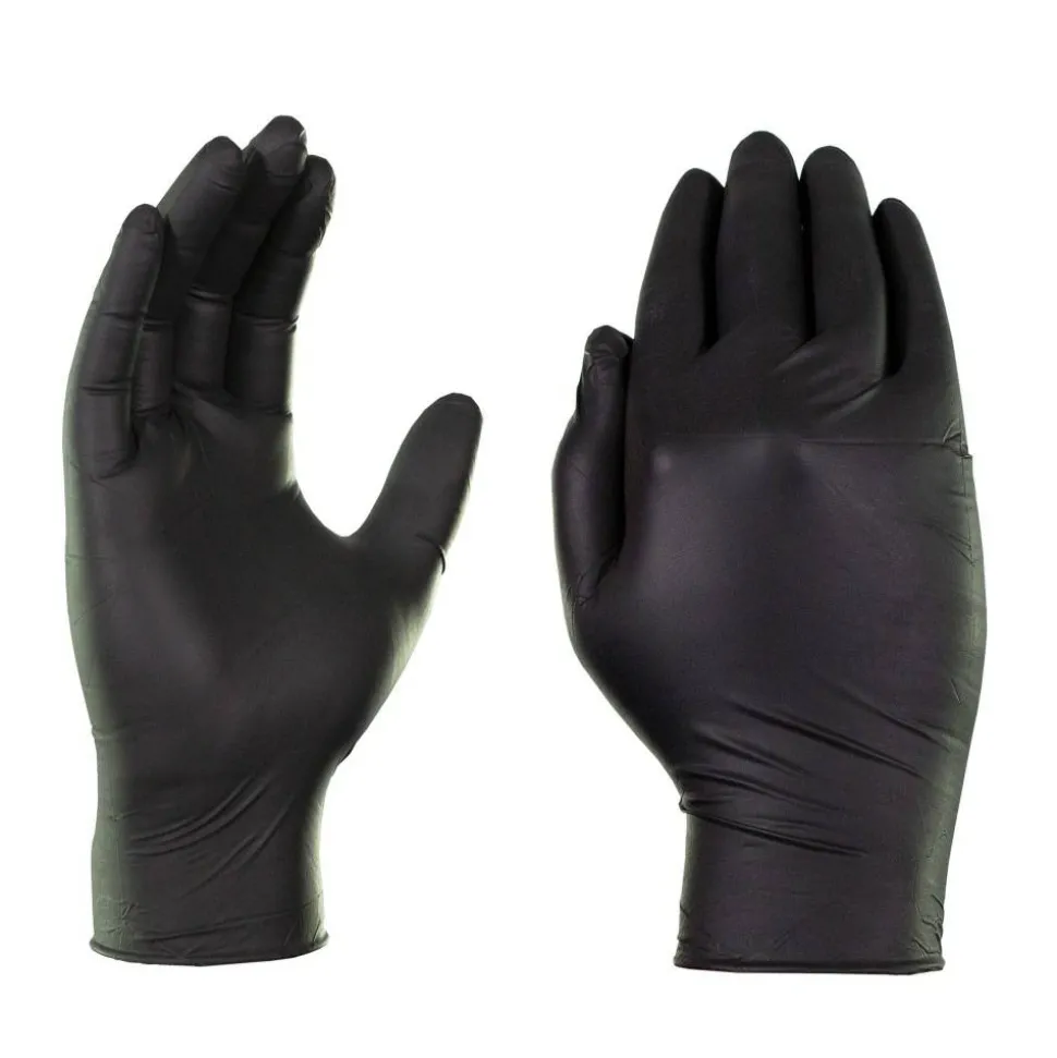 X3 Nitrile PF Gloves, Large, Black, 100 Gloves Per Box