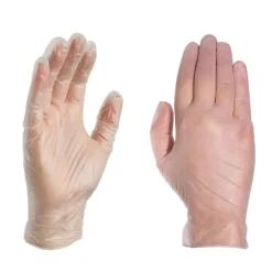X3 Vinyl Powder-Free Industrial Gloves, Large, Clear, 100 Gloves Per Pack