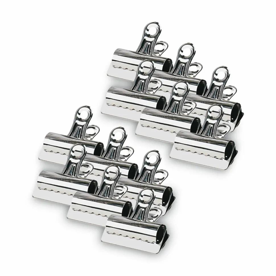 X-ACTO Bulldog Clips, Jumbo, Nickel, 12/Box