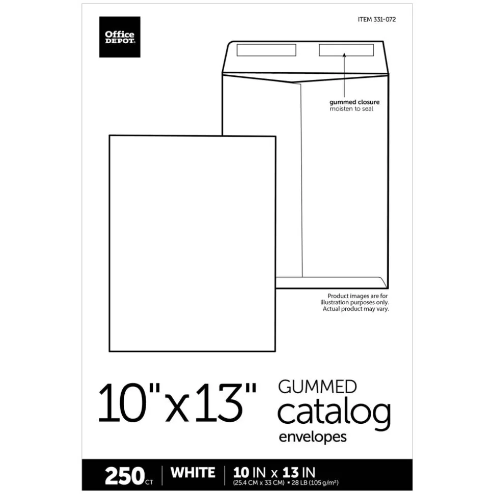 10" x 13" Catalog Envelopes, Gummed Seal, White, Box Of 250