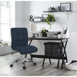 X-Cross 48"W Computer Desk With File Cabinet, Black