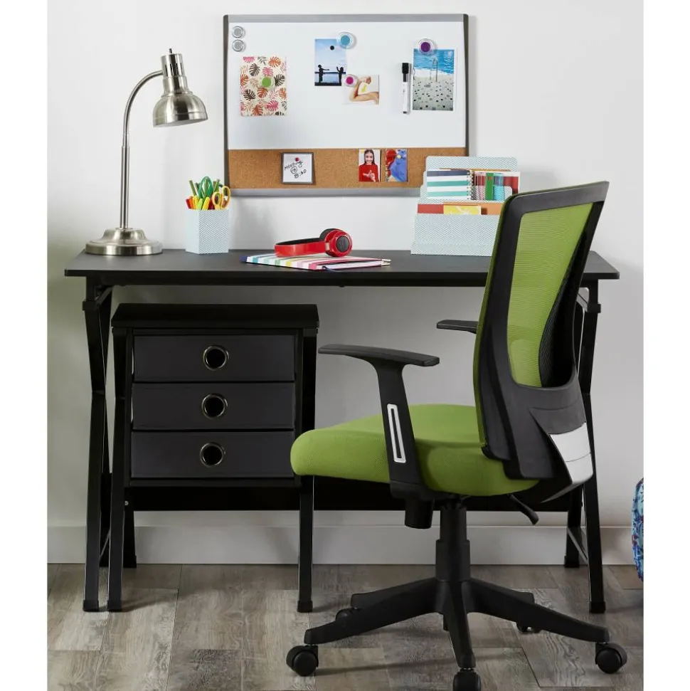 X-Cross 48"W Computer Desk With File Cabinet, Black