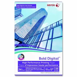 xerox Bold Digital Printing Paper, 98 Bright, 24 lb Bond Weight, 11 x 17, White, 500/Ream