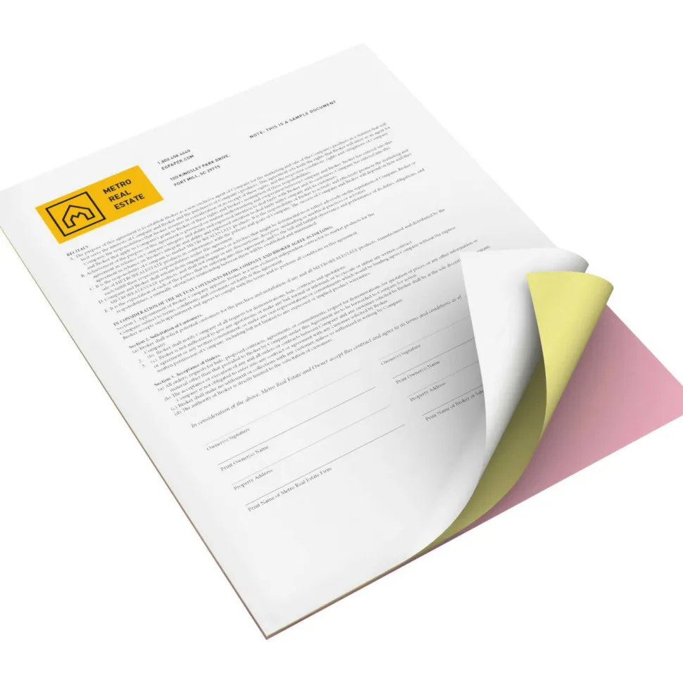 xerox Revolution Digital Carbonless Paper 3-Part Paper, 8.5 x 11, Pink/Canary/White, 5,010/Carton