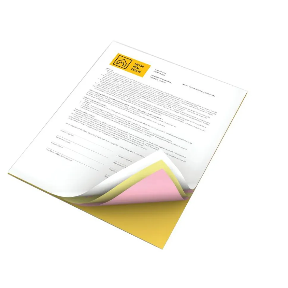 Xerox Revolution Premium Digital Carbonless Laser Paper, White/Canary/Pink/Goldenrod, Letter, 20 Lb, 92 Brightness, 1250 Total, 125 Sets/Ream