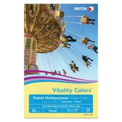 Xerox Vitality Colors Multi-Use Printer & Copy Paper, 1 Ream, Yellow, Ledger (11