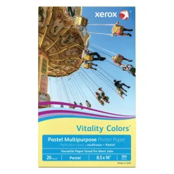 Xerox Vitality Colors Multi-Use Printer & Copy Paper, 1 Ream, Yellow, Legal (8.5" x 14"), 500 Sheets Per Ream, 20 Lb, 30% Recycled