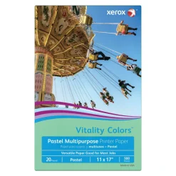 Xerox Vitality Colors Multi-Use Printer & Copy Paper, 1 Ream, Green, Ledger (11" x 17"), 500 Sheets Per Ream, 20 Lb, 30% Recycled