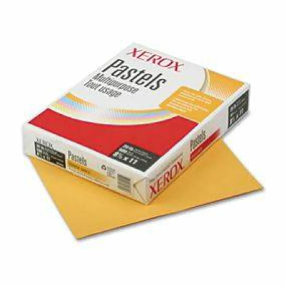 Xerox Vitality Colors Multi-Use Printer & Copy Paper, 1 Ream, Goldenrod, Letter (8.5" x 11"), 500 Sheets Per Ream, 20 Lb, 30% Recycled