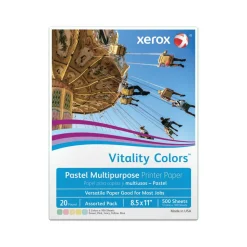 Xerox Vitality Colors Multi-Use Printer & Copy Paper, 1 Ream, Assorted Pastels, Letter (8.5