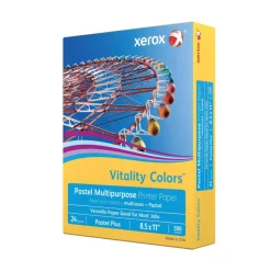 Xerox Vitality Colors Pastel Plus Color Multi-Use Printer & Copy Paper, 1 Ream, Goldenrod, Letter (8.5" x 11"), 500 Sheets/Ream, 24 Lb