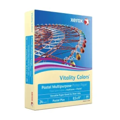 Xerox Vitality Colors Pastel Plus Color Multi-Use Printer & Copy Paper, 1 Ream, Ivory, Letter (8.5