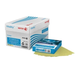 Xerox Vitality Pastel Color Multi-Use Printer & Copy Paper, 10 Reams, Yellow, Letter Size, 5000 Sheets Per Case, 20 Lb, 30% Recycled - 3R11053-CT