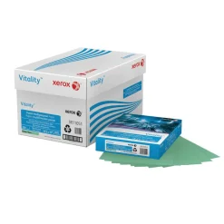 Xerox Vitality Pastel Color Multi-Use Printer & Copy Paper, 10 Reams, Green, Letter Size, 5000 Sheets Per Case, 20 Lb, 30% Recycled - 3R11051-CT