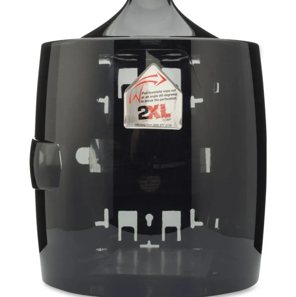 2XL GymWipes Touchless Dispenser - 1x Roll - 11" x 13.5"x 11" Depth - Plastic - Smoke Gray - Touch-free, Hinged, Contemporary Style, Durable - 1 Each