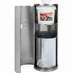 2XL Stainless Steel Stand Wiper Dispenser - Stainless Steel - Stainless Steel - Refillable, Smudge Resistant, Hands-free - 1 Each
