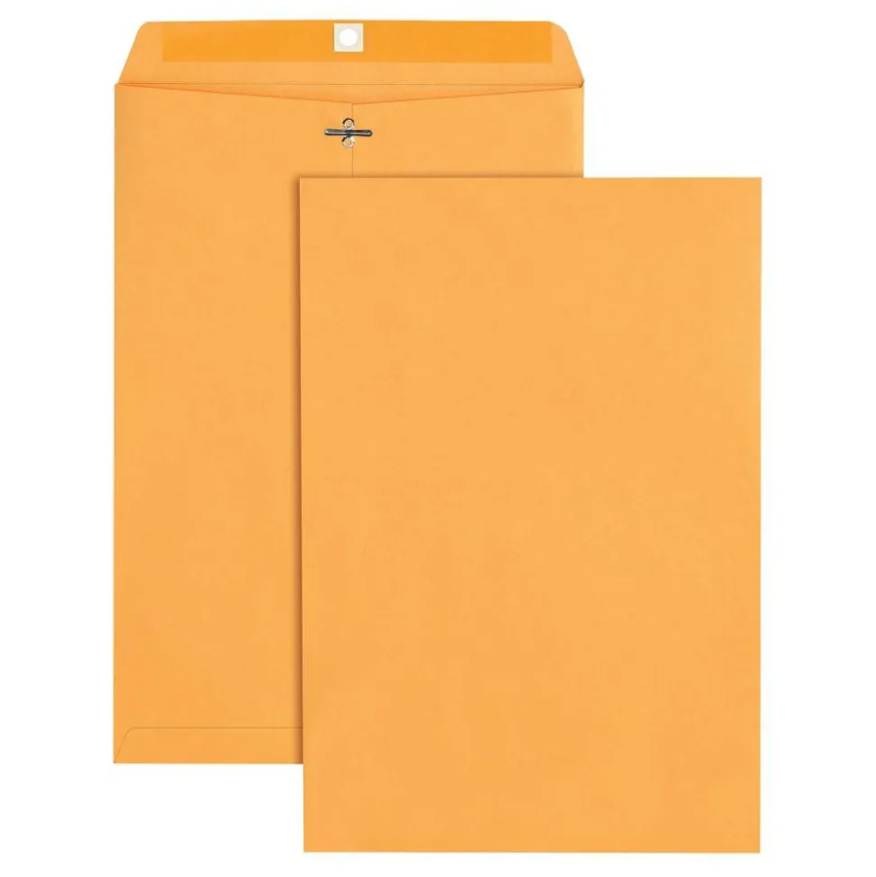 10" x 15" Manila Envelopes, Clasp Closure, Brown Kraft, Box Of 100