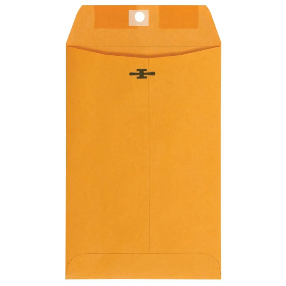 6" x 9" Manila Envelopes, Clasp Closure, Brown Kraft, Box Of 100