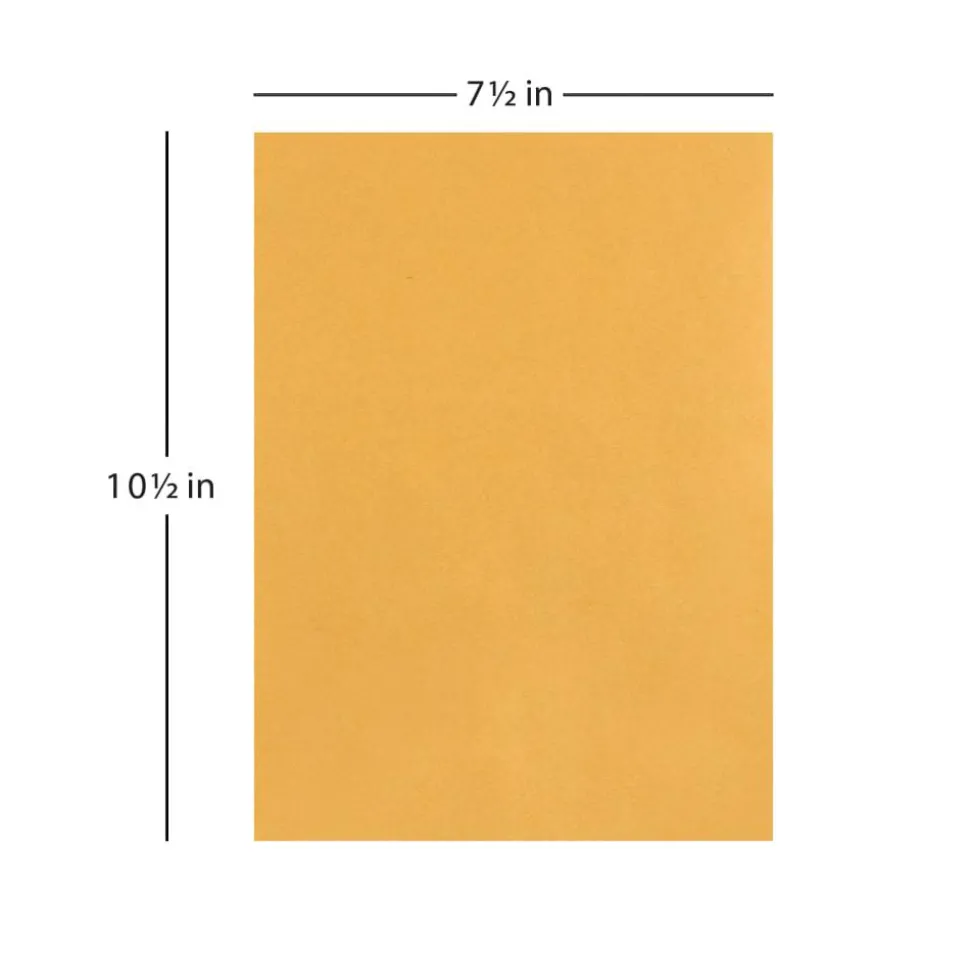 7-1/2" x 10-1/2" Manila Envelopes, Clasp Closure, Brown Kraft, Box Of 100
