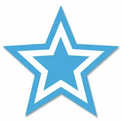 Xstamper Pre-Inked Star Shape Stamp, 65% Recycled, 100000 Impressions, Light Blue