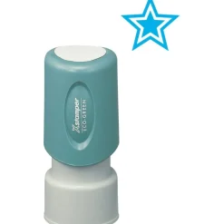 Xstamper Pre-Inked Star Shape Stamp, 65% Recycled, 100000 Impressions, Light Blue
