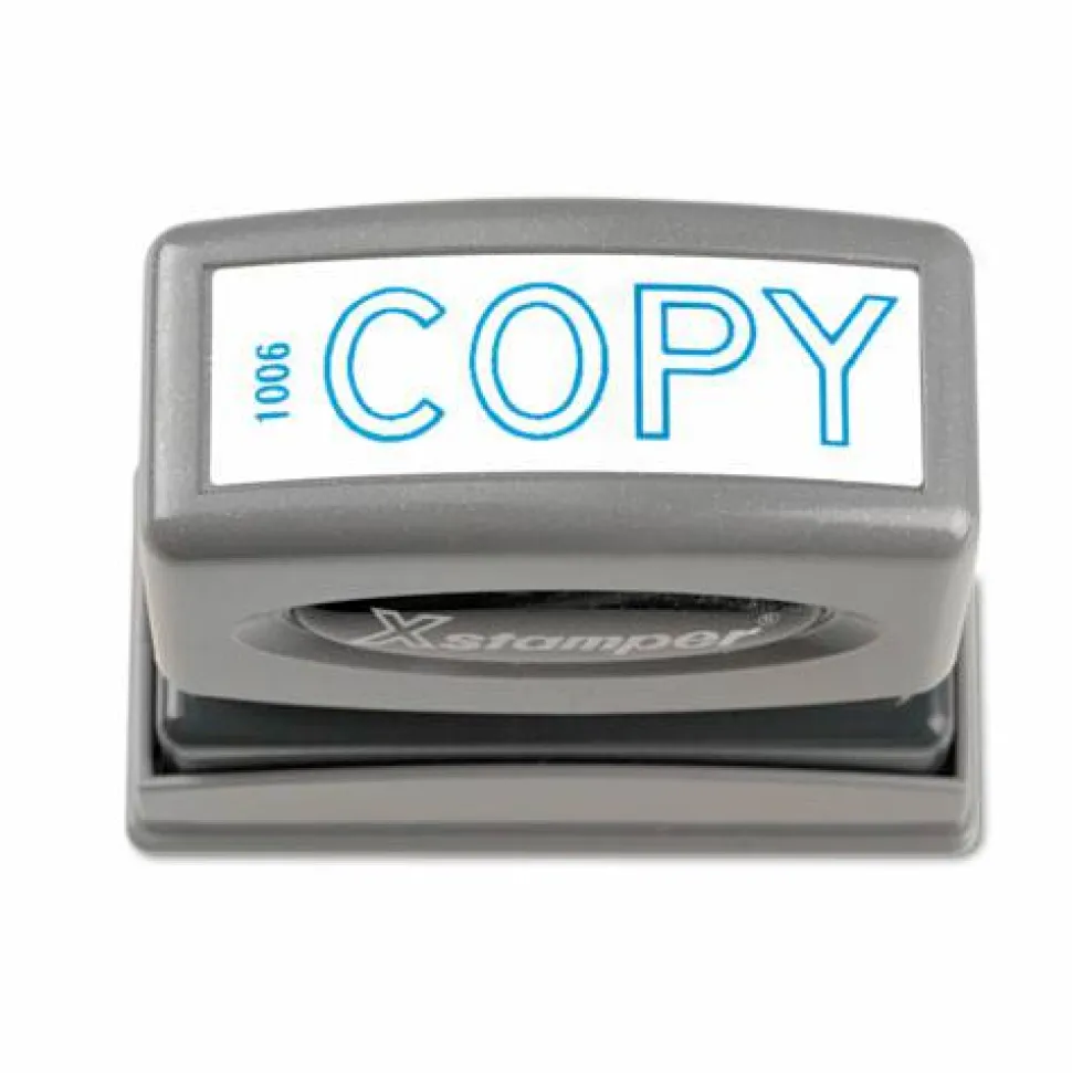 Xstamper One-Color Title Stamp, Pre-Inked, "Copy", Blue