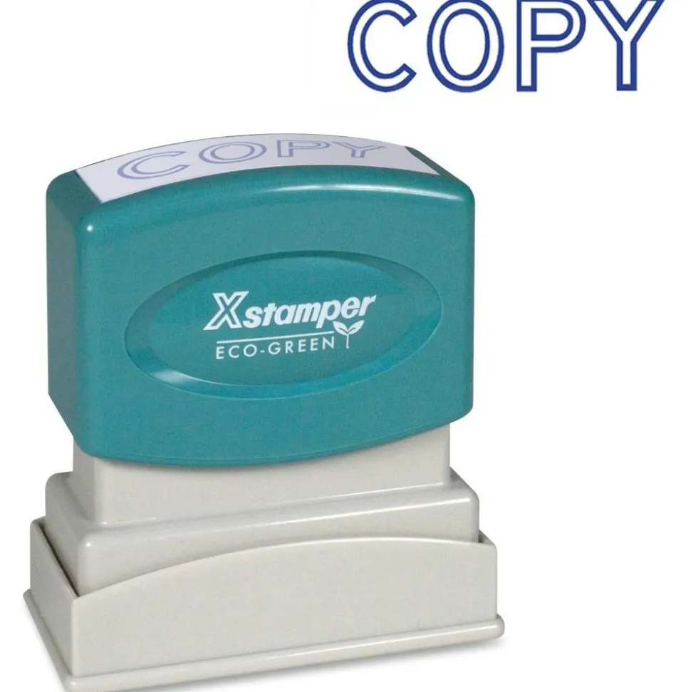 Xstamper One-Color Title Stamp, Pre-Inked, "Copy", Blue