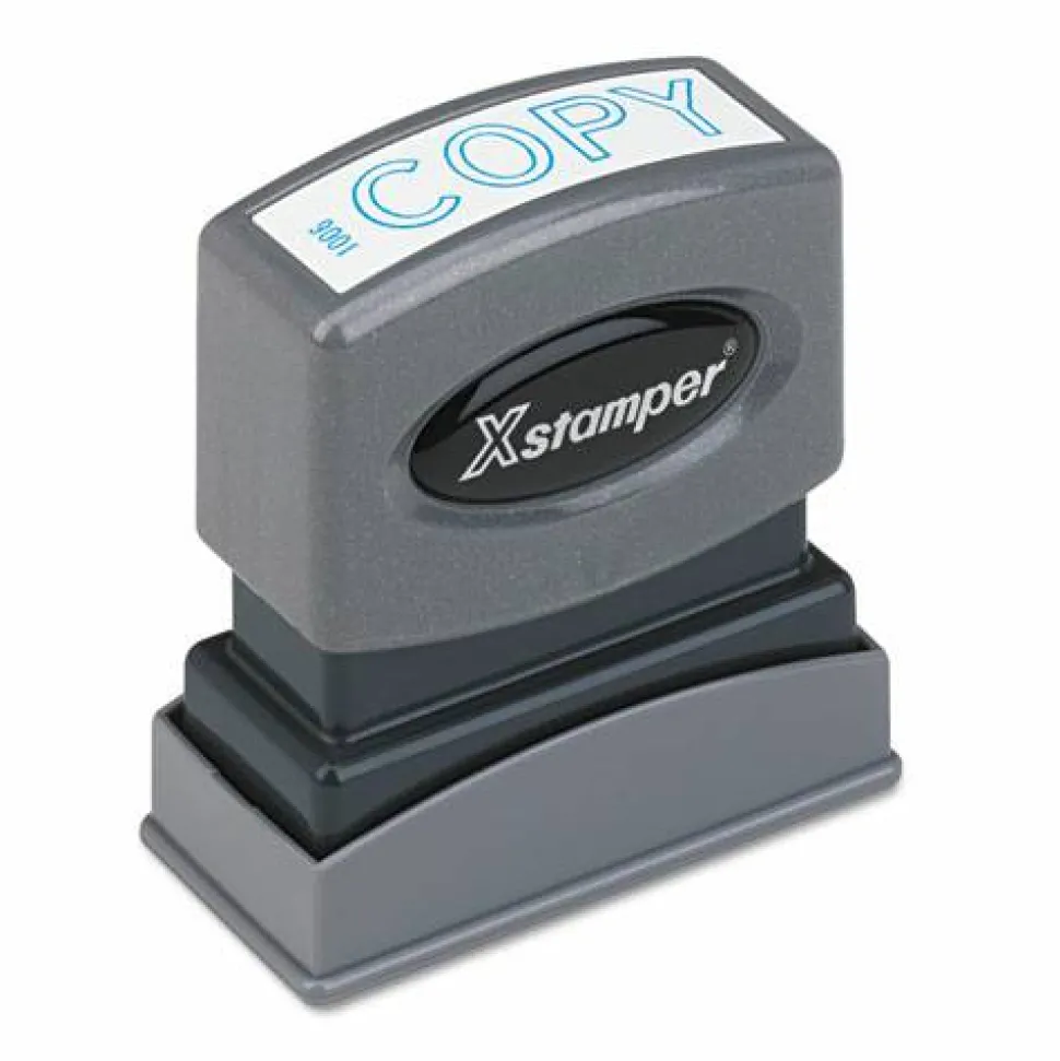 Xstamper One-Color Title Stamp, Pre-Inked, "Copy", Blue