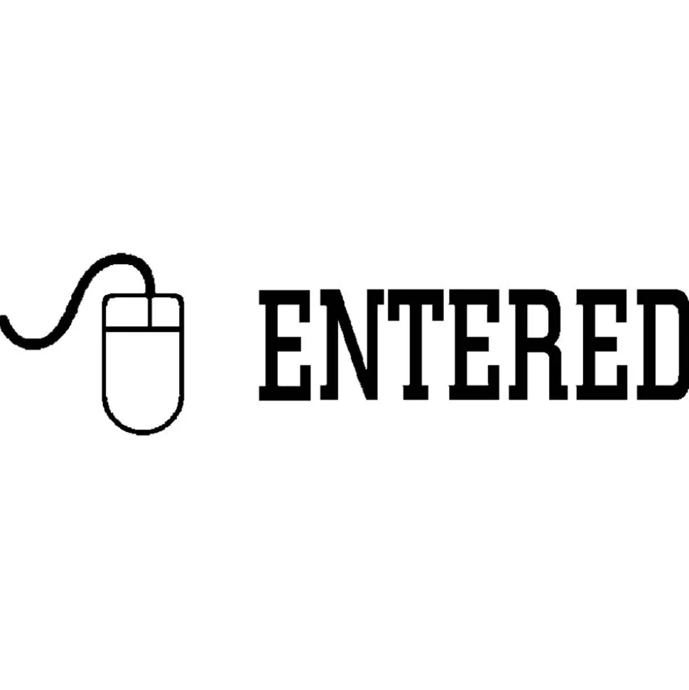 Xstamper Pre-Inked, Re-Inkable Two-Color Title Stamp, "Entered"