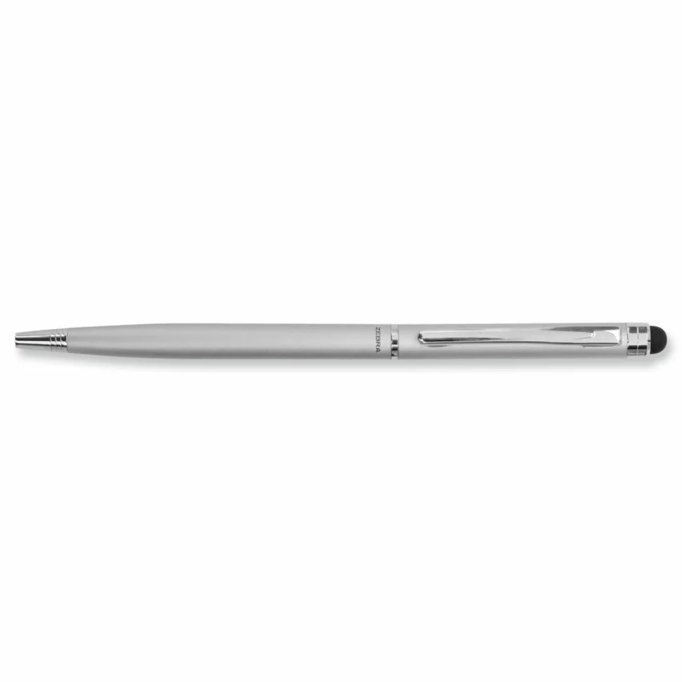Zebra StylusPen Twist Ballpoint Pen/Stylus, Silver
