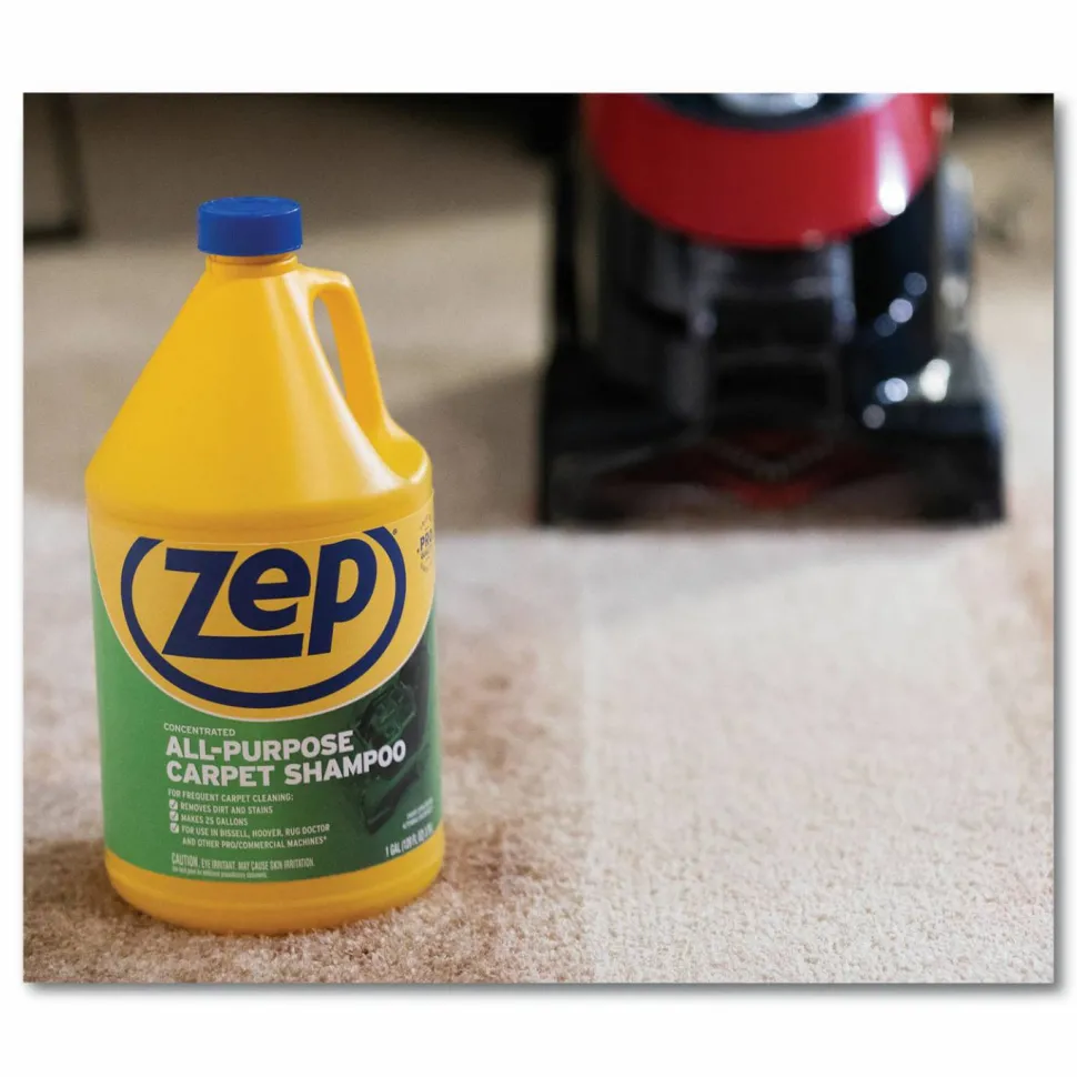 Zep All-Purpose Carpet Shampoo - Concentrate - 128 fl oz (4 quart) - Heavy Duty - Blue - 4 / Carton