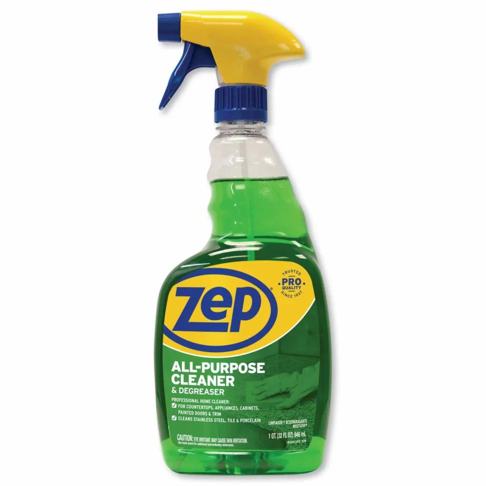 Zep All-Purpose Cleaner/Degreaser - Ready-To-Use - 32 fl oz (1 quart) - Green - 12 / Carton