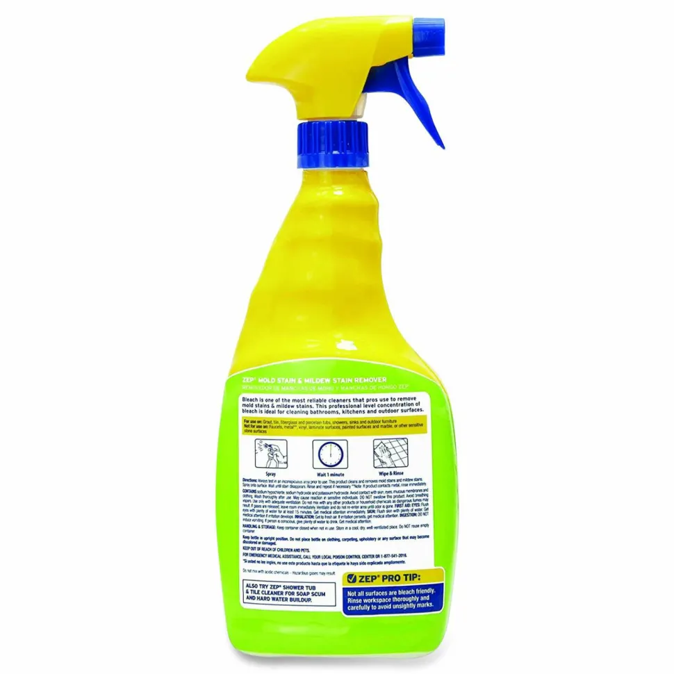 Zep Commercial Mold Stain and Mildew Stain Remover, 32 oz Spray Bottle, 12/Carton