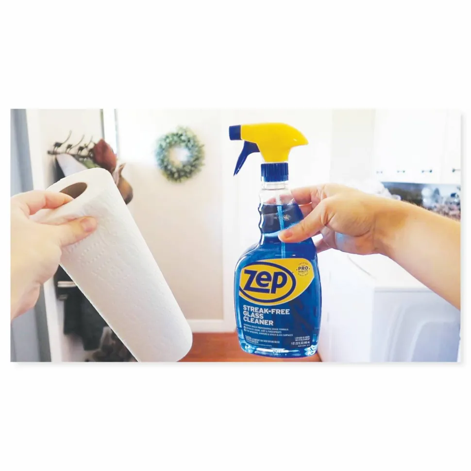 Zep Commercial Streak-Free Glass Cleaner Spray, 32 Oz Bottle, Case Of 12