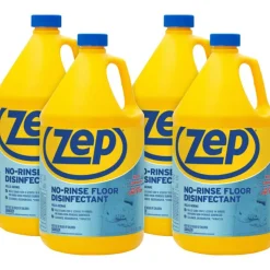 Zep No-Rinse Floor Disinfectant - 128 fl oz (4 quart) - Disinfectant, Deodorize - Blue - 4 / Carton