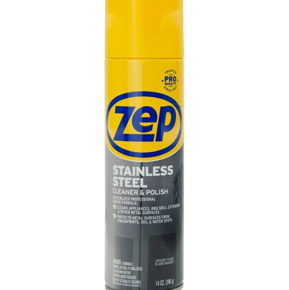 Zep Stainless Steel Polish - 14 fl oz (0.4 quart) - Rust Resistant, Corrosion Resistant, Fade Resistant - Chrome, Black - 12 / Carton
