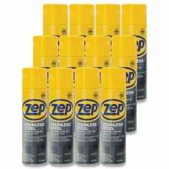 Zep Stainless Steel Polish - 14 fl oz (0.4 quart) - Rust Resistant, Corrosion Resistant, Fade Resistant - Chrome, Black - 12 / Carton