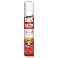 Zinsser BIN Aerosol Primer with Turbo Spray System, Interior, Flat White, 26 oz Aerosol Can, 6/Carton