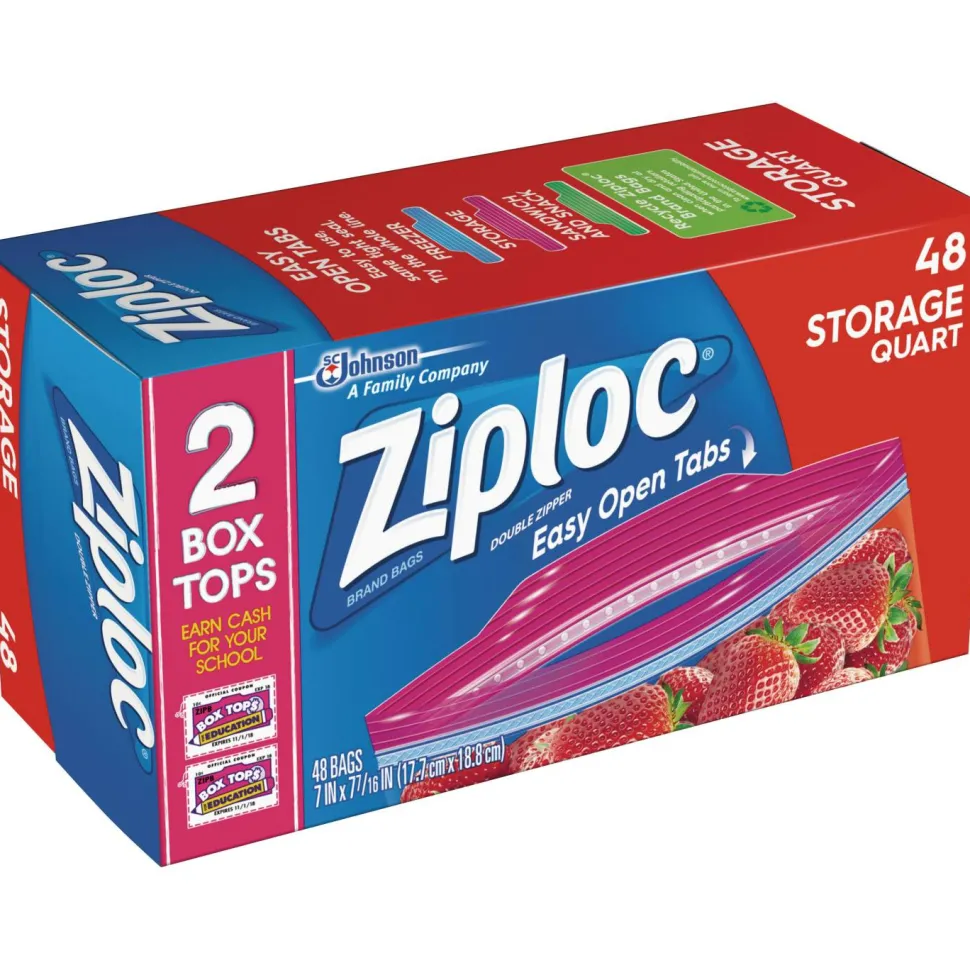 Ziploc Brand Seal Top Quart Storage Bags, 48 Bags
