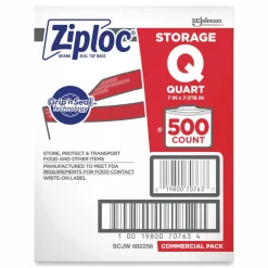 Ziploc Double Zipper Storage Bags, Quart, 7