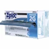Ziploc Zipper Freezer Bags, 2 gal, 13" x 15.5", Clear, 100/Carton